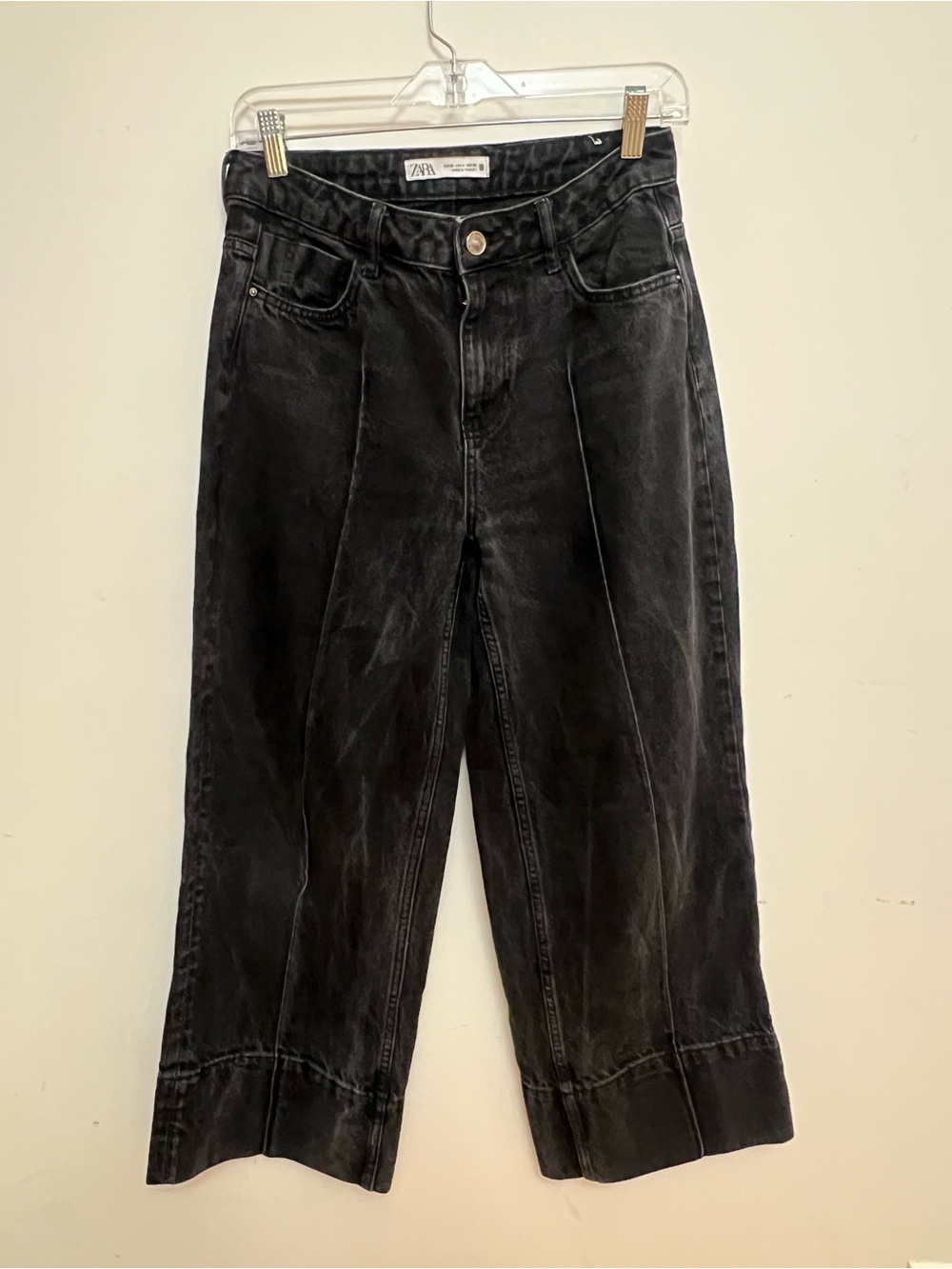Zara Z1975 Wide-Leg Jeans with Front Seams, Size S (28)